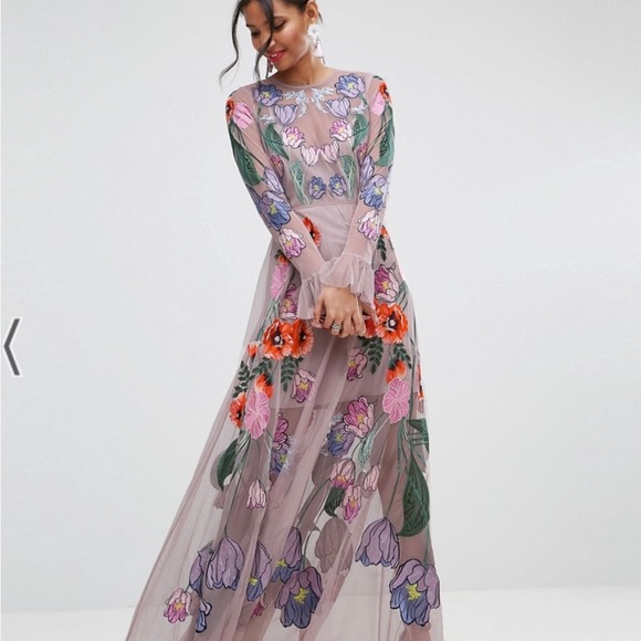ISO ASOS EDITION Embroidered Floral Maxi Dress - Picture 2 of 7